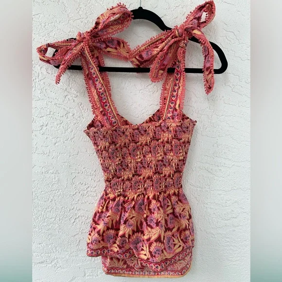 Omika Anthropologie Lana Cotton Tank Top Margo Poppy Small - Picture 4 of 9